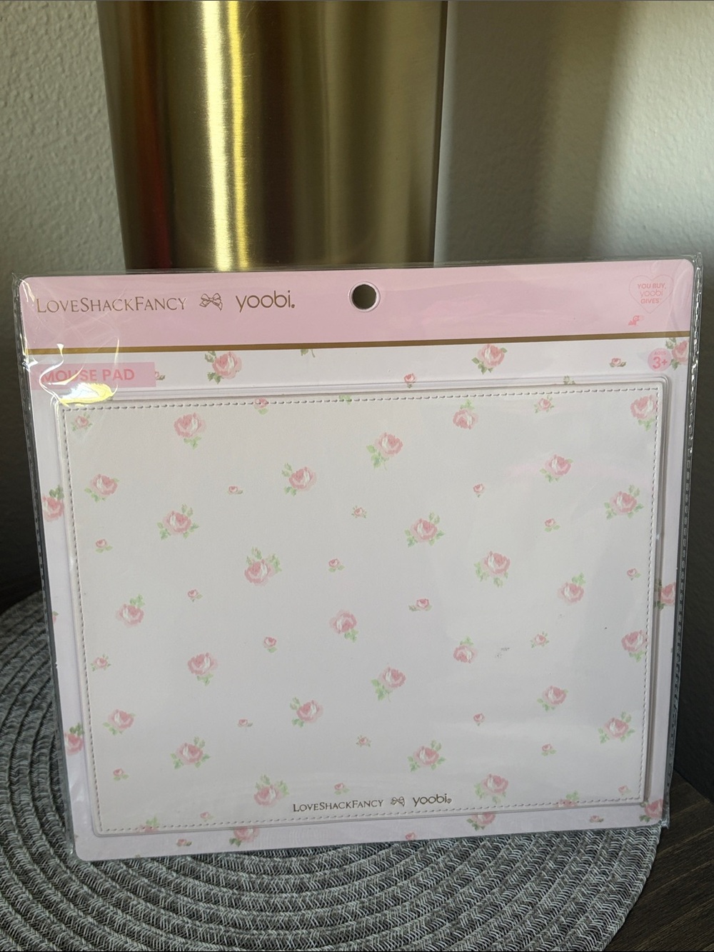 NWT Love Shack Fancy X Yoobi Blooming Heirloom Mouse Pad Strawberry Macaroon